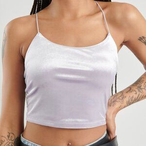 Garage Purple Velvet Criss-Cross Cami